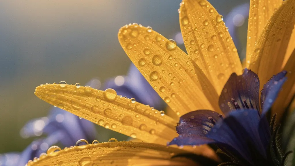 Makroaufnahme alpiner Heilpflanzen Arnika und Enzian für Hautregeneration