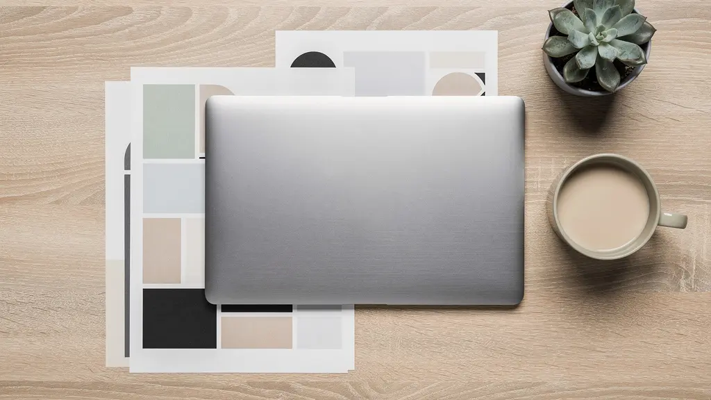 Ordentlich arrangierte Bewerbungsunterlagen für Wohnung mit Laptop und Kaffee