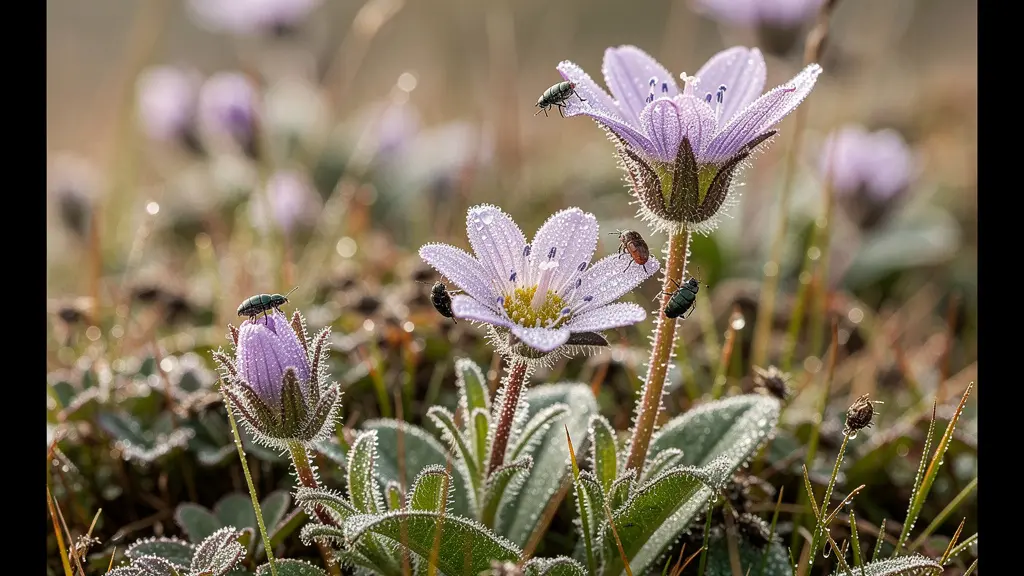 Detailaufnahme einer artenreichen Alpwiese mit Wildblumen