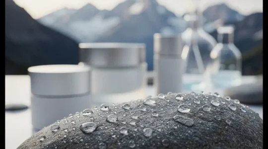 Luxuriöse Schweizer Kosmetikprodukte mit Gletscherwasser und alpinen Elementen