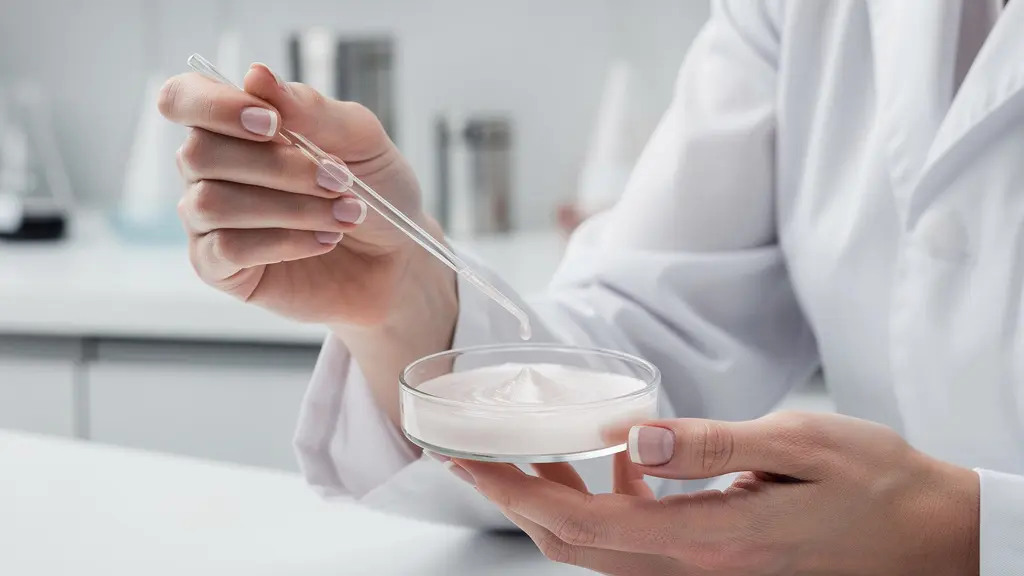 Modernes Schweizer Kosmetiklabor mit Wissenschaftlern bei der Produktentwicklung