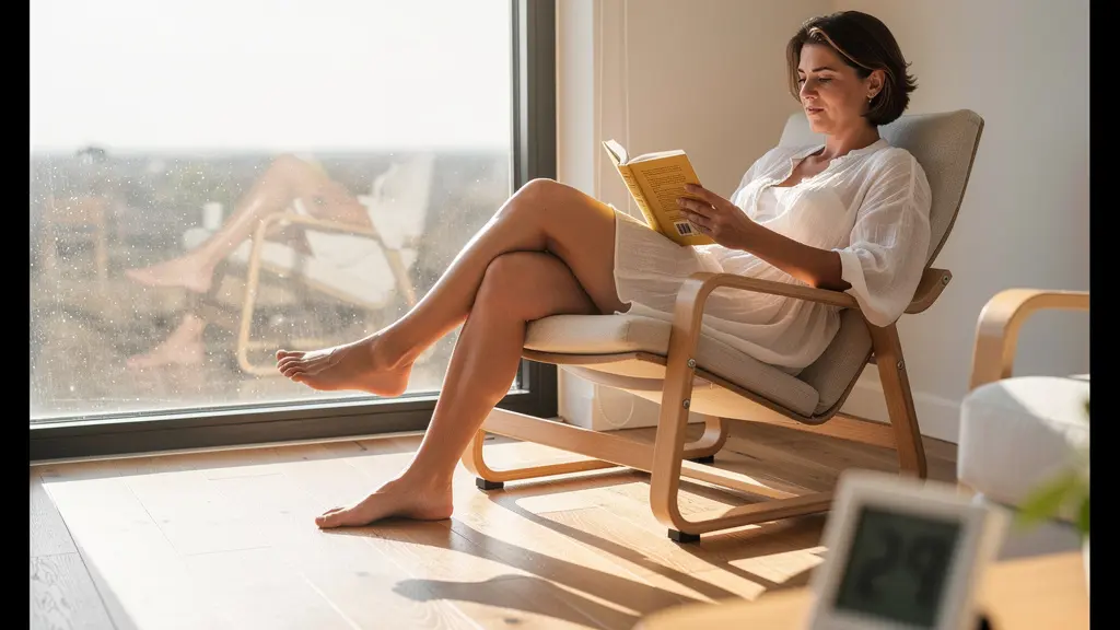 Behaglicher Wohnraum mit Dreifachverglasung im Sommer