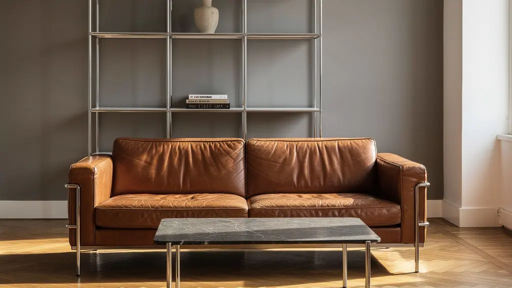 Elegantes Wohnzimmer mit klassischen Schweizer Designmöbeln in zeitloser Anordnung